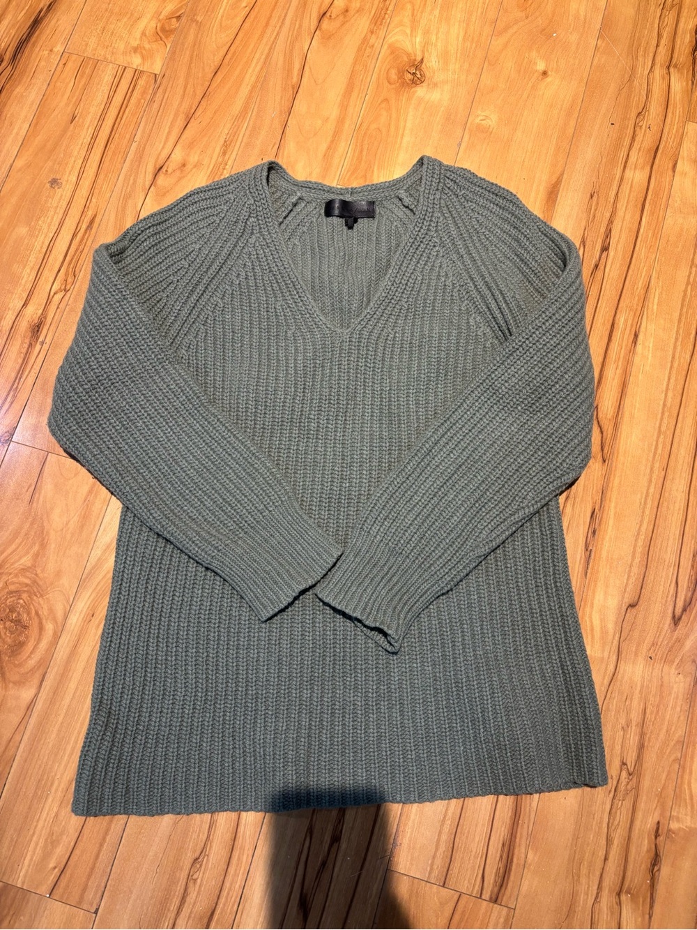 rag & bone Women's Ribbed V-Neck Sweater - Sage Green
